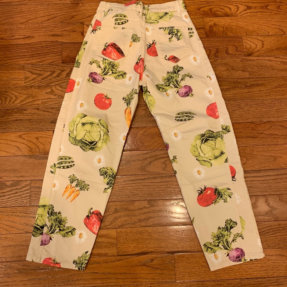 Vegetable Print Barrel Pants NWT S - Picture 8 of 10
